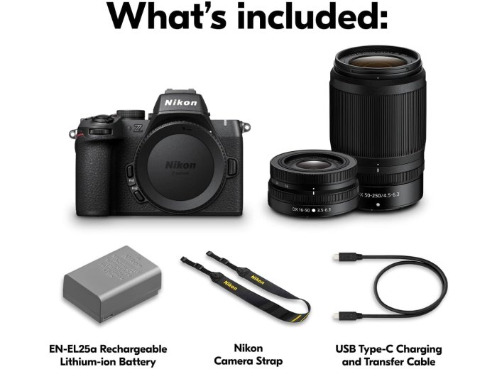 Nikon Z50 II with Two Lenses | Compact mirrorless Stills/Video Camera with Easy Color presets and Wireless Photo Sharing | USA Model