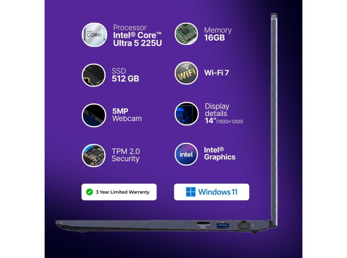 dynabook Portégé X40-M 14” Business Laptop, Intel Core Ultra 5 225U, 16GB DDR5 RAM, 512GB SSD, WUXGA 1920x1200, Windows 11 Pro, Lightweight 3.17 lb, Wi-Fi 7, Thunderbolt 4