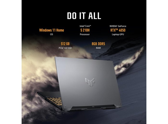 ASUS TUF Gaming F16 (2024) Gaming Laptop, 16” FHD+ 144Hz IPS-Level 16:10 Display, Intel® Core™ 5 210H Processor, NVIDIA® GeForce RTX™ 4050, 8GB DDR5, 512GB PCIe Gen4 SSD, Wi-Fi 6, Windows 11 Home