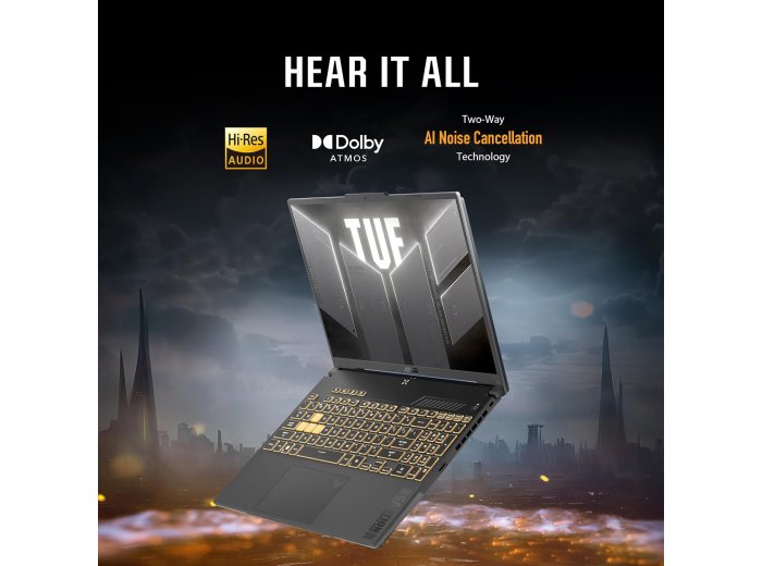 ASUS TUF Gaming F16 (2024) Gaming Laptop, 16” FHD+ 144Hz IPS-Level 16:10 Display, Intel® Core™ 5 210H Processor, NVIDIA® GeForce RTX™ 4050, 8GB DDR5, 512GB PCIe Gen4 SSD, Wi-Fi 6, Windows 11 Home
