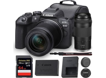 Canon EOS R10 Mirrorless Camera with 18-150mm & 75-300mm Lenses Bundle